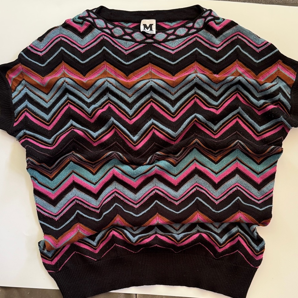 Missoni Chevron Patterned Short Sleeve Sweater’s Sleeve Dress